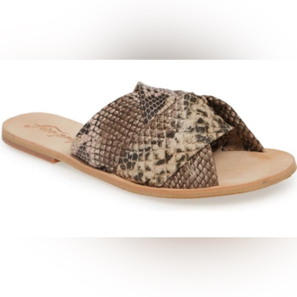 NIB [Free People] Rio Vista Brown Snake Slip-On Sandals Womens EU 36 / US 5.5 - Picture 2 of 15